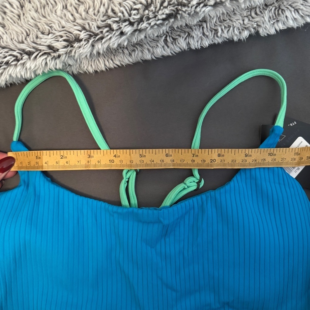 VYB | NWT Piper Soft Bikini Top in Bright Neon Blue/Green Size Large - Picture 8 of 8